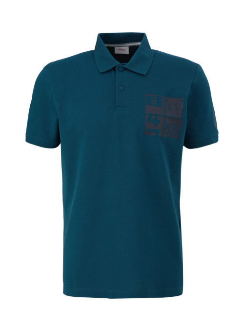 Blue polo outlet top