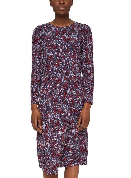 Robe midi à motifs en viscose