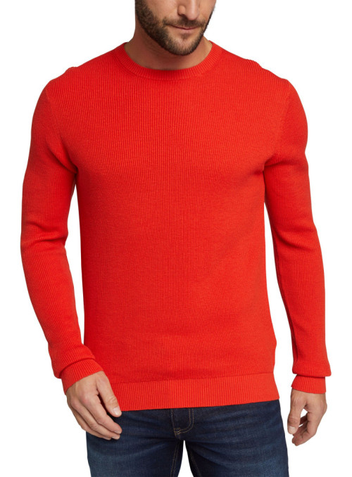 Rib knit sweater with cashmere