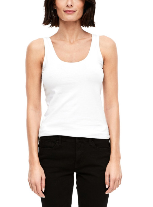 Top with deep round neckline