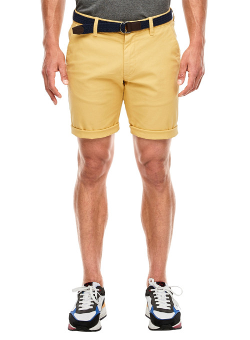 Slim Fit Shorts mit Gürtel