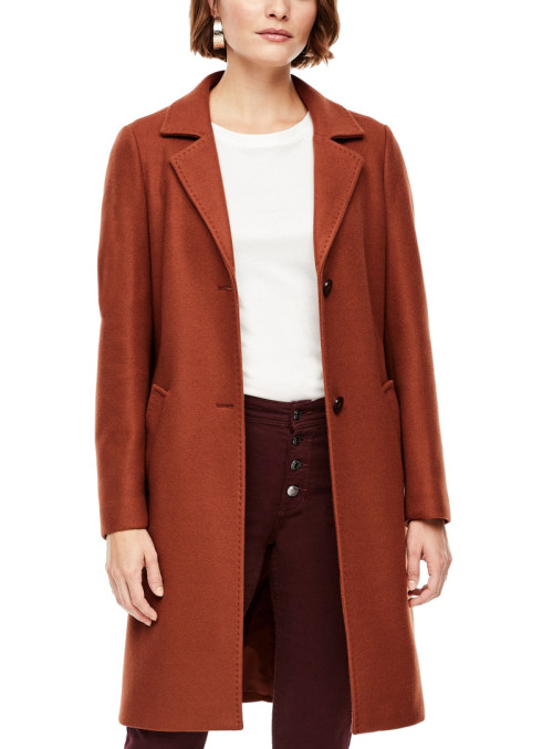 Wool blend coat with...