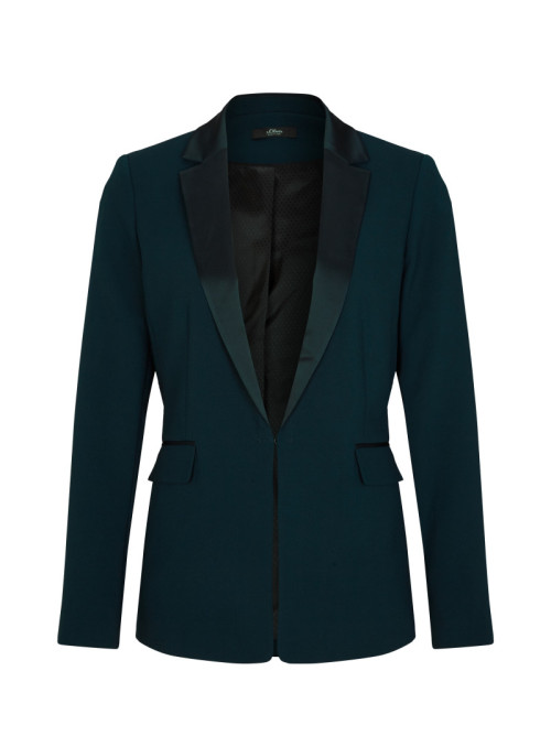 Blazer mit Satin-Details