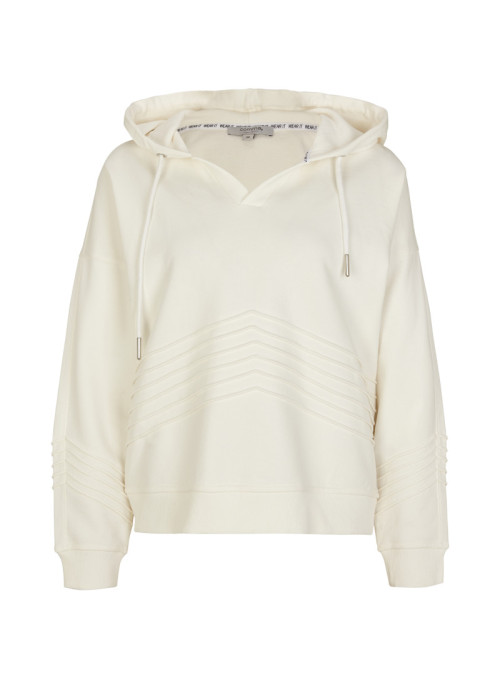 Hoodie with pintuck pleats