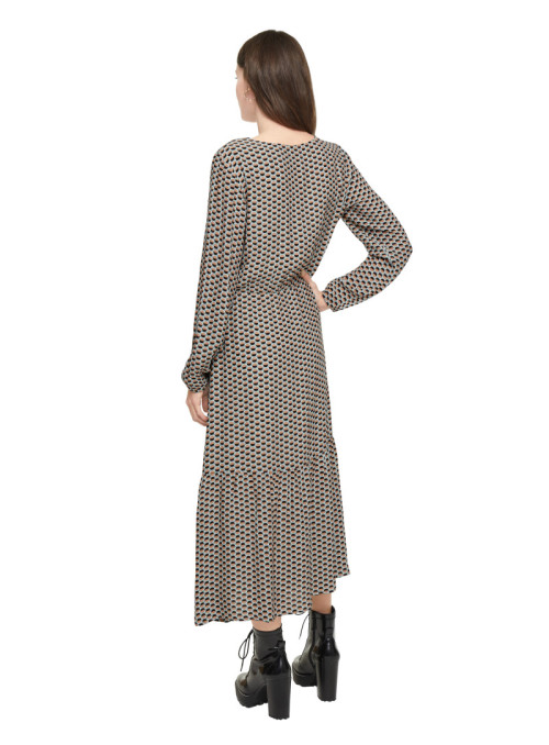 Midi dress with V-neck and...