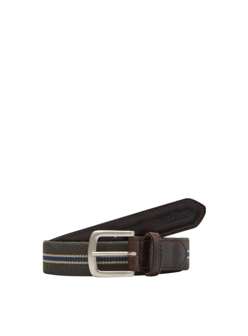 Leather belt with striped...