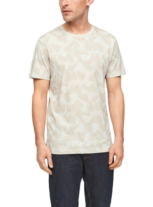 T-Shirt mit Blatt-Print