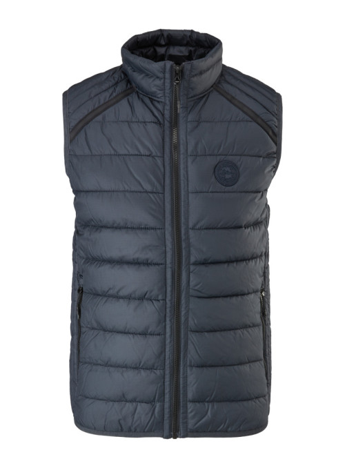 Quilted vest with stand up...