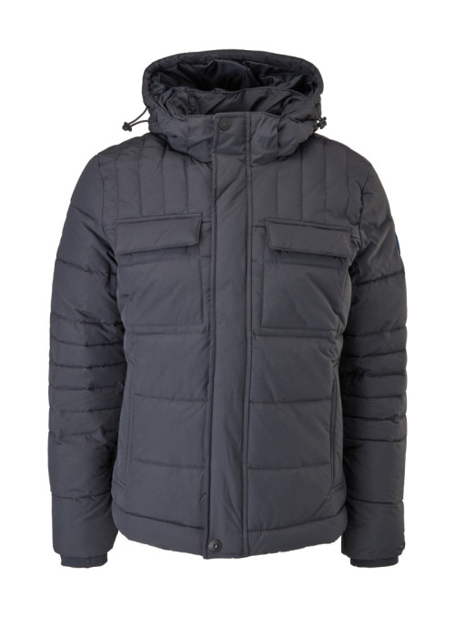 Hooded nylon quilted jacket