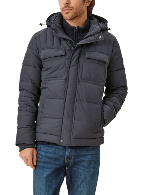 Hooded nylon quilted jacket