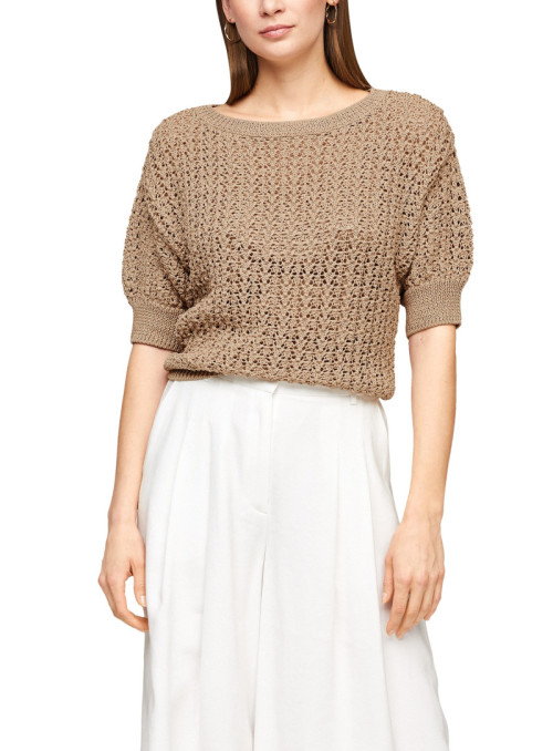 Short sleeve sweater with...