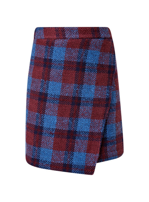 Bouclé wrap skirt with...