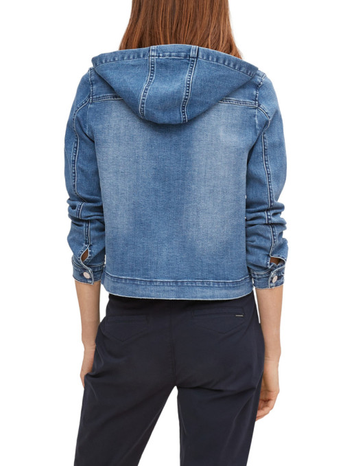 Denim jacket with hood