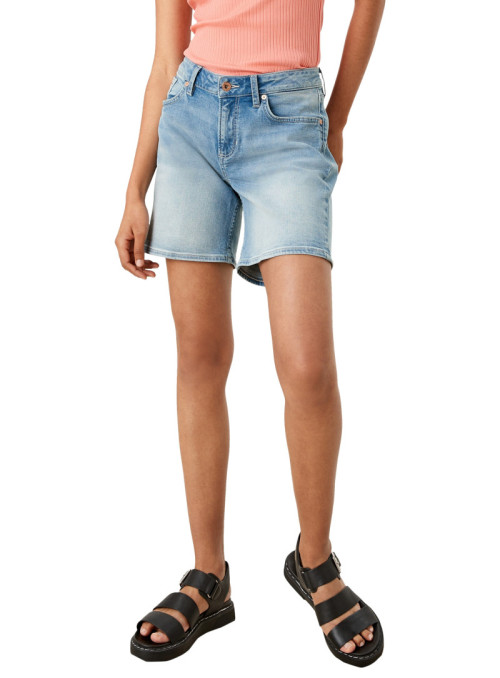 Short en jean à effet délavé