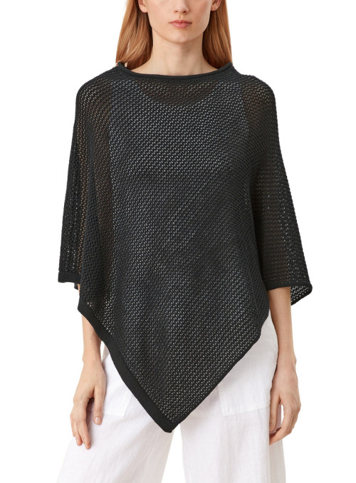 Textured knit poncho