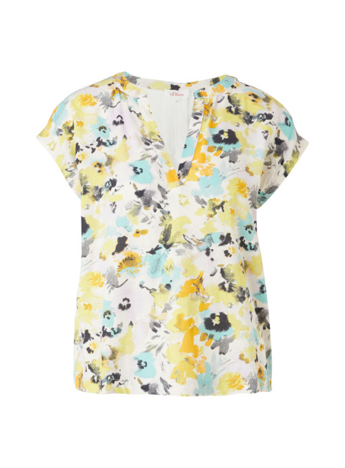 T-shirt with tunic neckline...