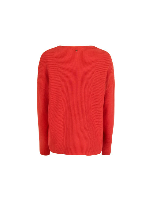 Ribbed knit sweater with...