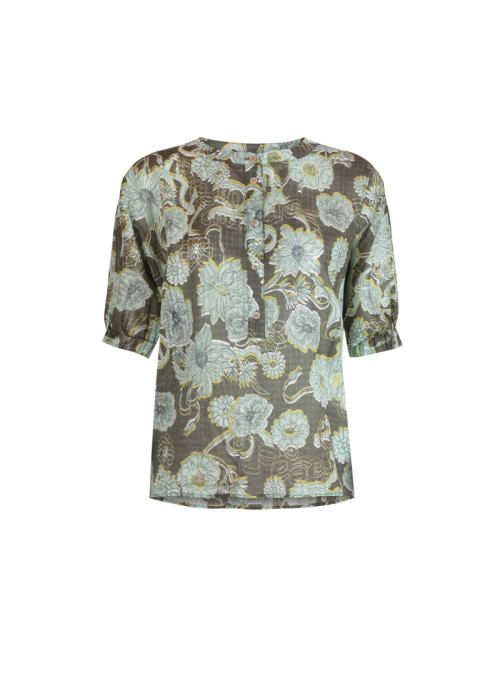 Short sleeve blouse Flower...