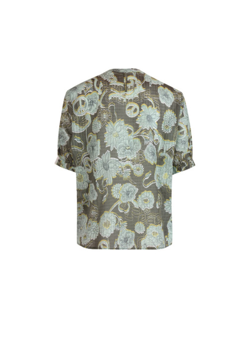 Kurzarm Bluse Flower Power