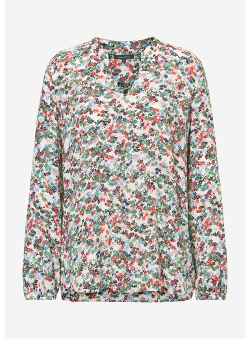 V-neck blouse with floral...