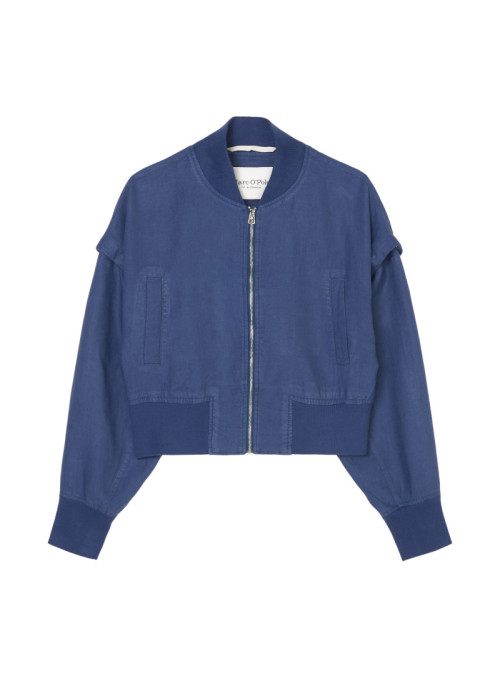 Linen blouson with...