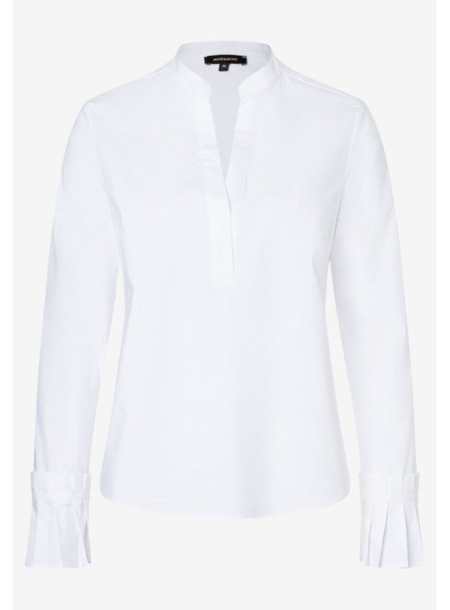 Poplin Pleat Cuff Blouse