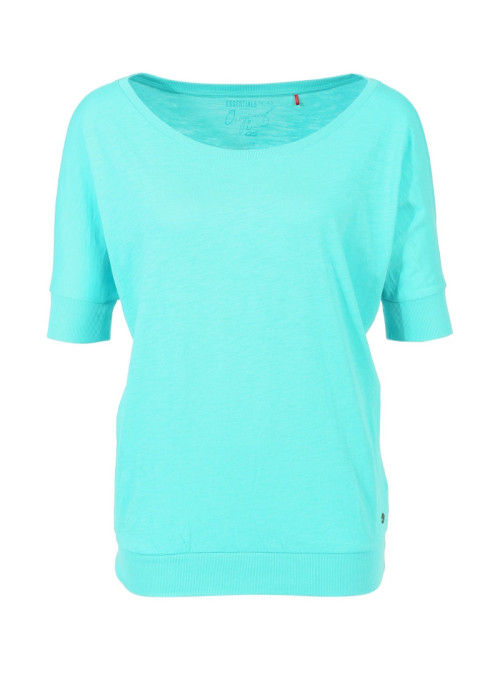 T-shirt with wide round neck