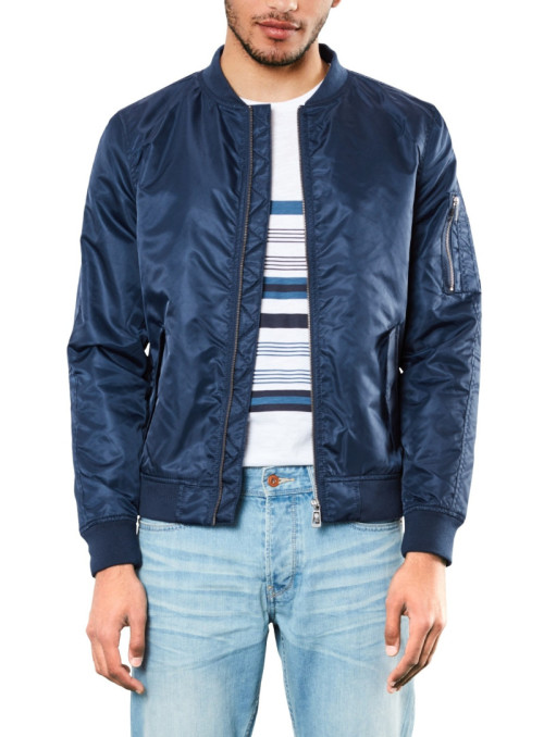 Shiny nylon look bomber jacket