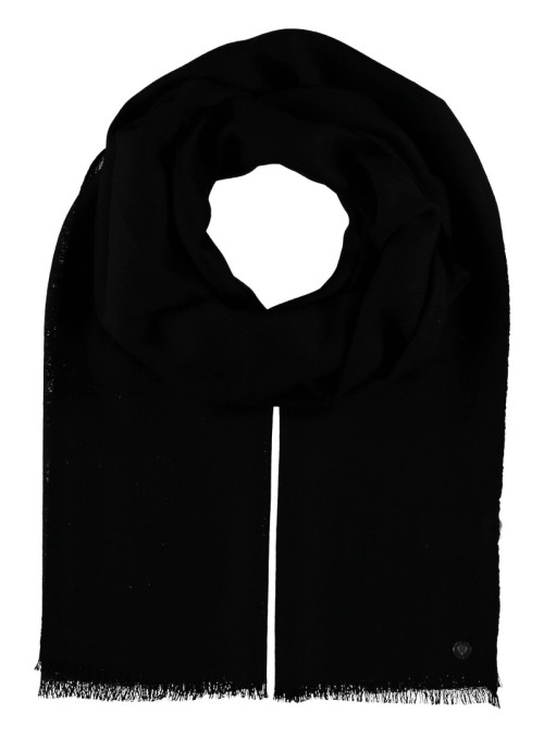 Scarf with fringed hem