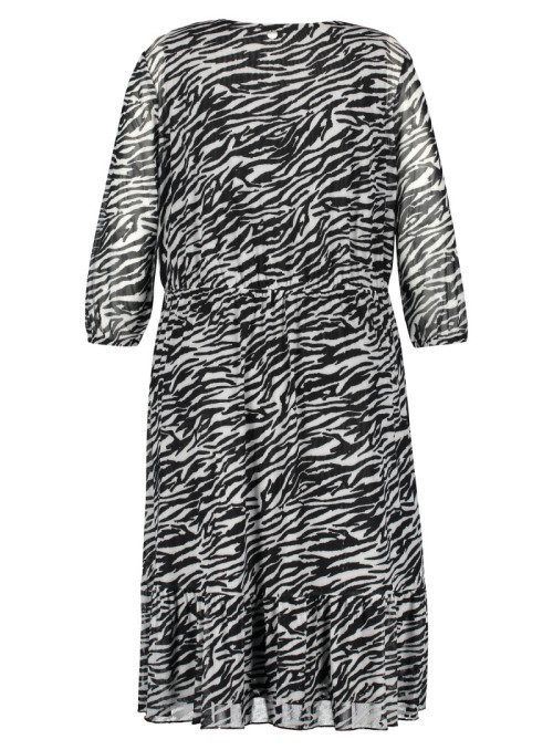 Mesh dress with animal print