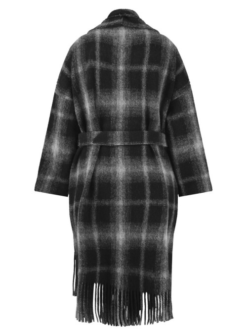 Wool coat with check...