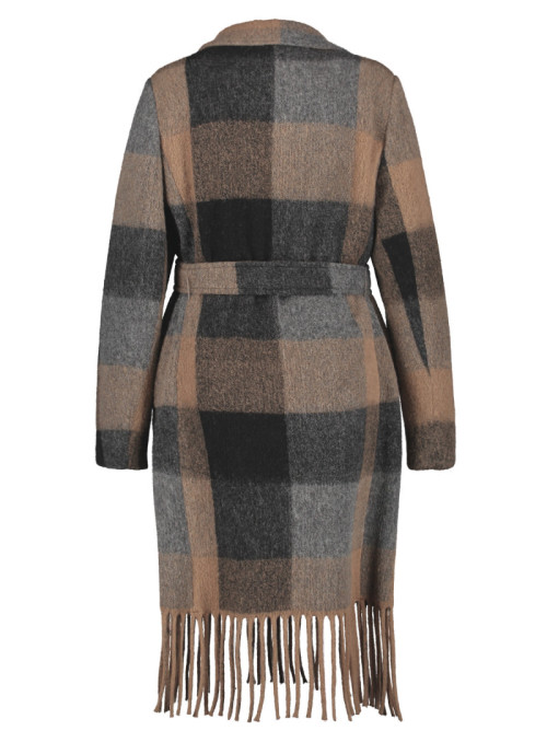 Wool coat with check...