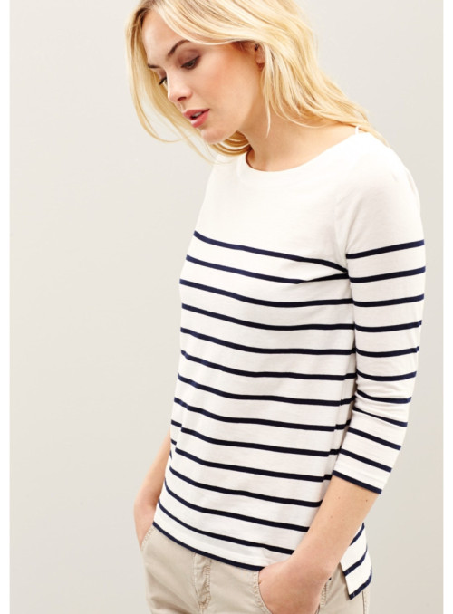 Striped 3/4 sleeve t-shirt