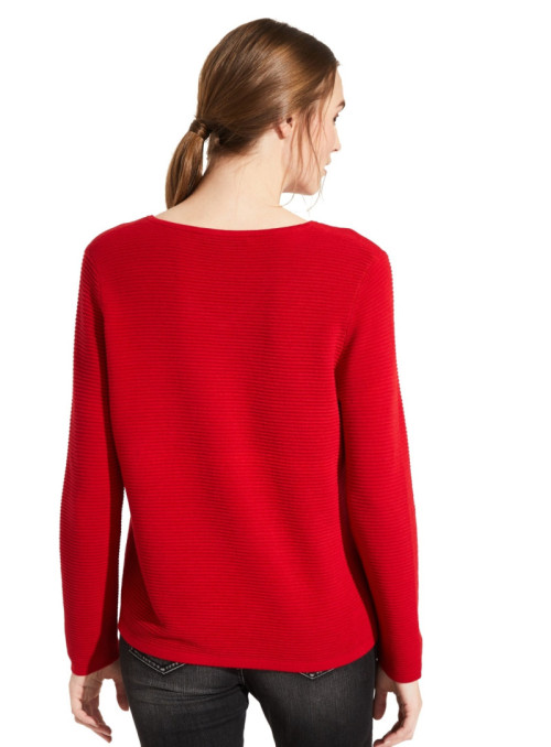 Knit sweater with V-neck