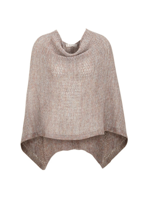 Rough knit poncho