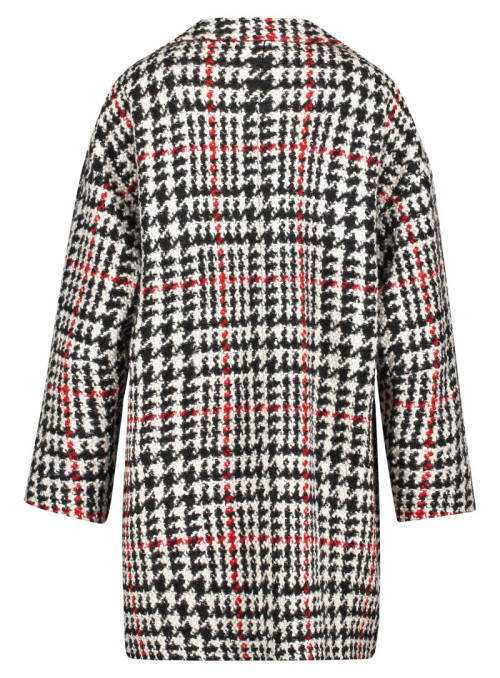 Coat with check pattern