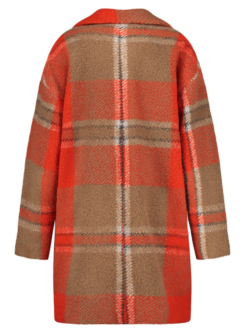 Wool coat with check pattern