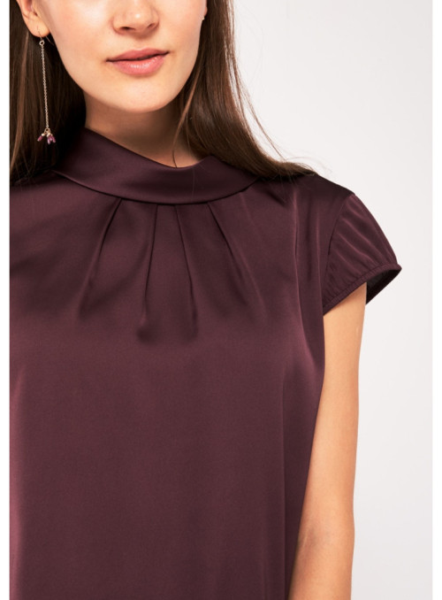 Blouse en satin à manches...