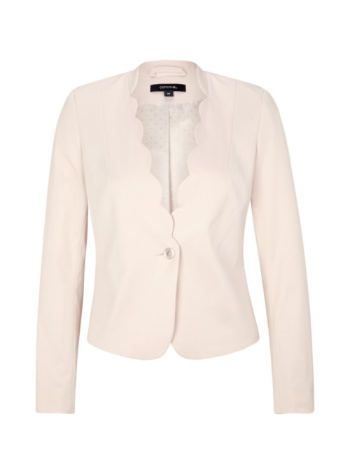 Short blazer with scalloped...