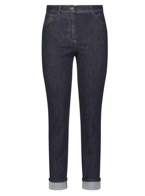 High-waist jeans with hem...