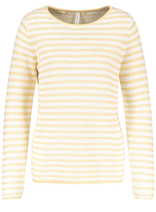 Striped rib knit sweater GOTS