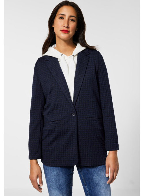 Houndstooth Long Blazer