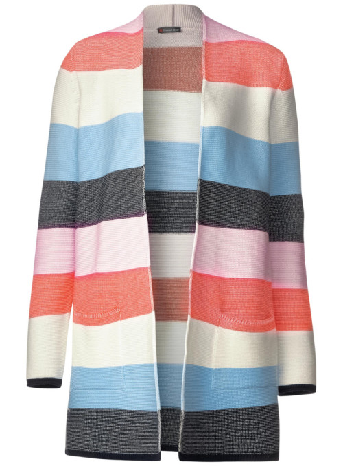 Open cardigan with stripes