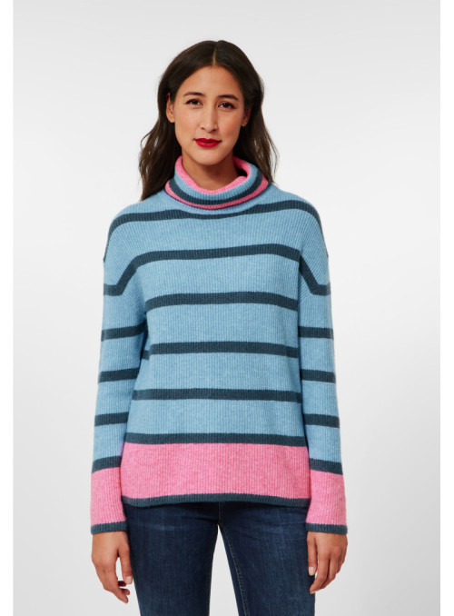 striped roll neck sweater