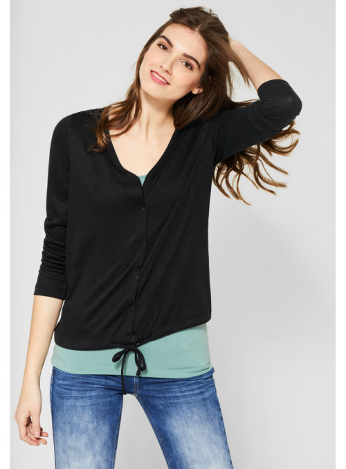 Cardigan with V-neck and...