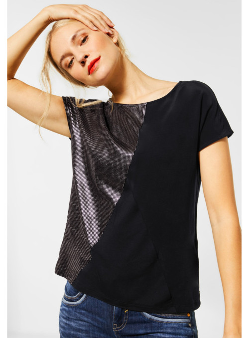 T-Shirt mit Metallic-Look