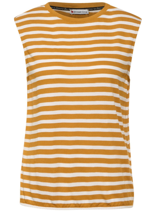 Striped top with shoulder pads