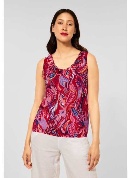 printed mat-mix top w.frill ne