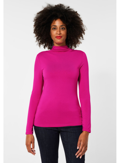 gathered turtle neck basic shi