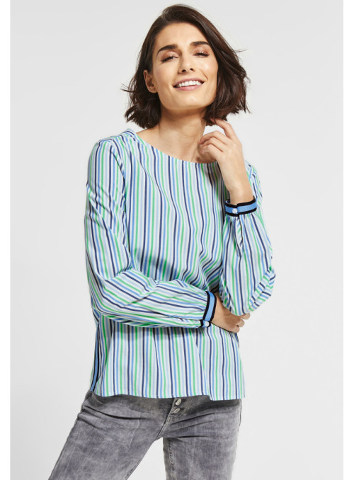 Stripe blouse with tape...